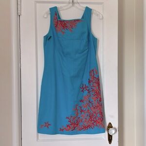 Lilly Pulitzer size 8 shift w coral embroidery